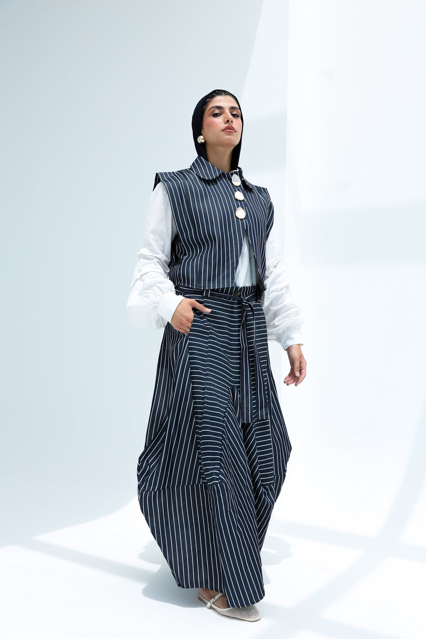 Stripes light jeans vest