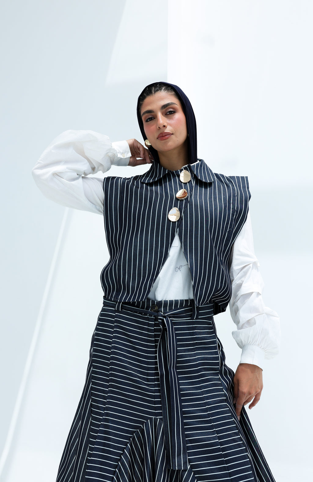 Stripes light jeans vest