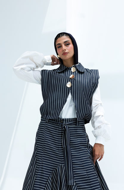 Stripes light jeans vest