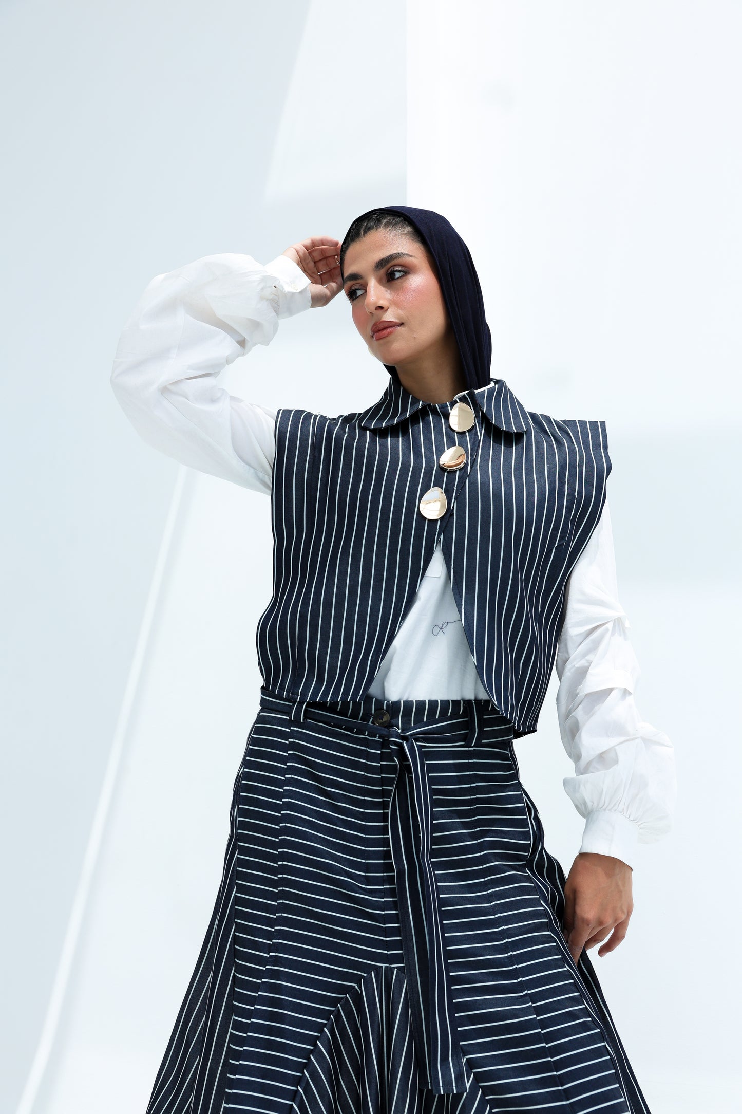 Stripes light jeans vest