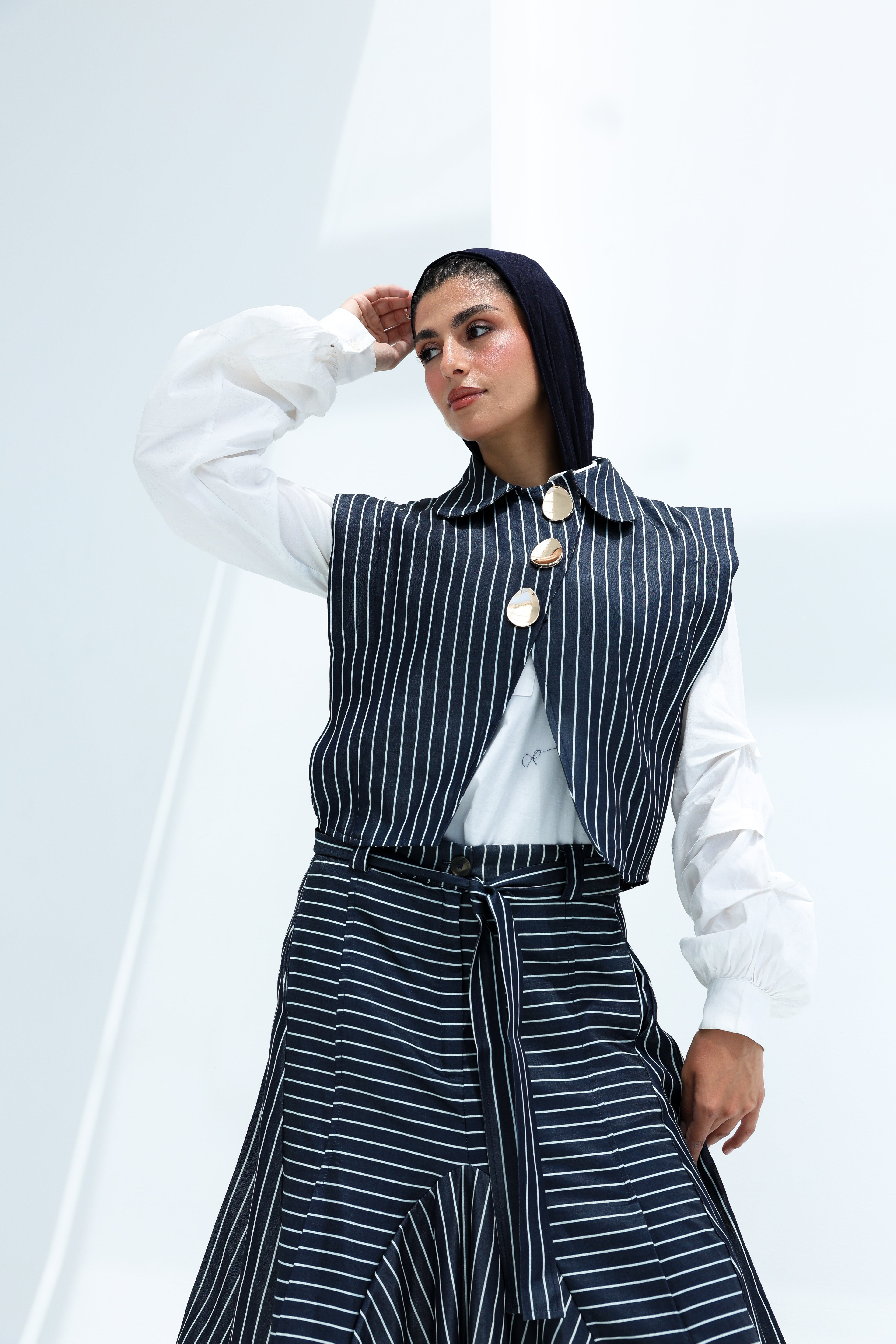 Stripes light jeans vest