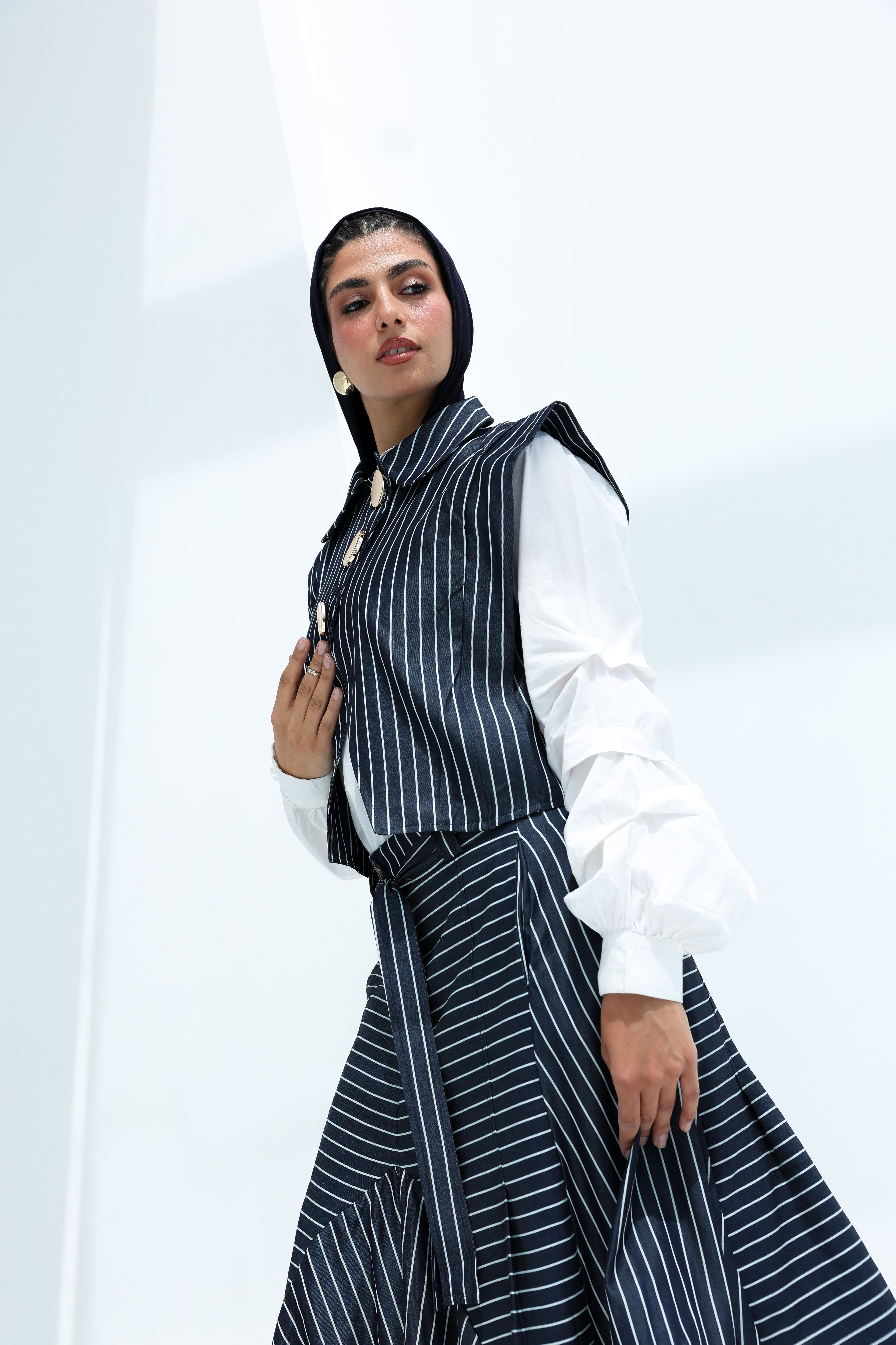 Stripes light jeans vest