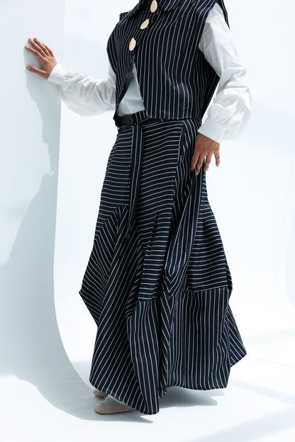 Stripe light jeans skirt