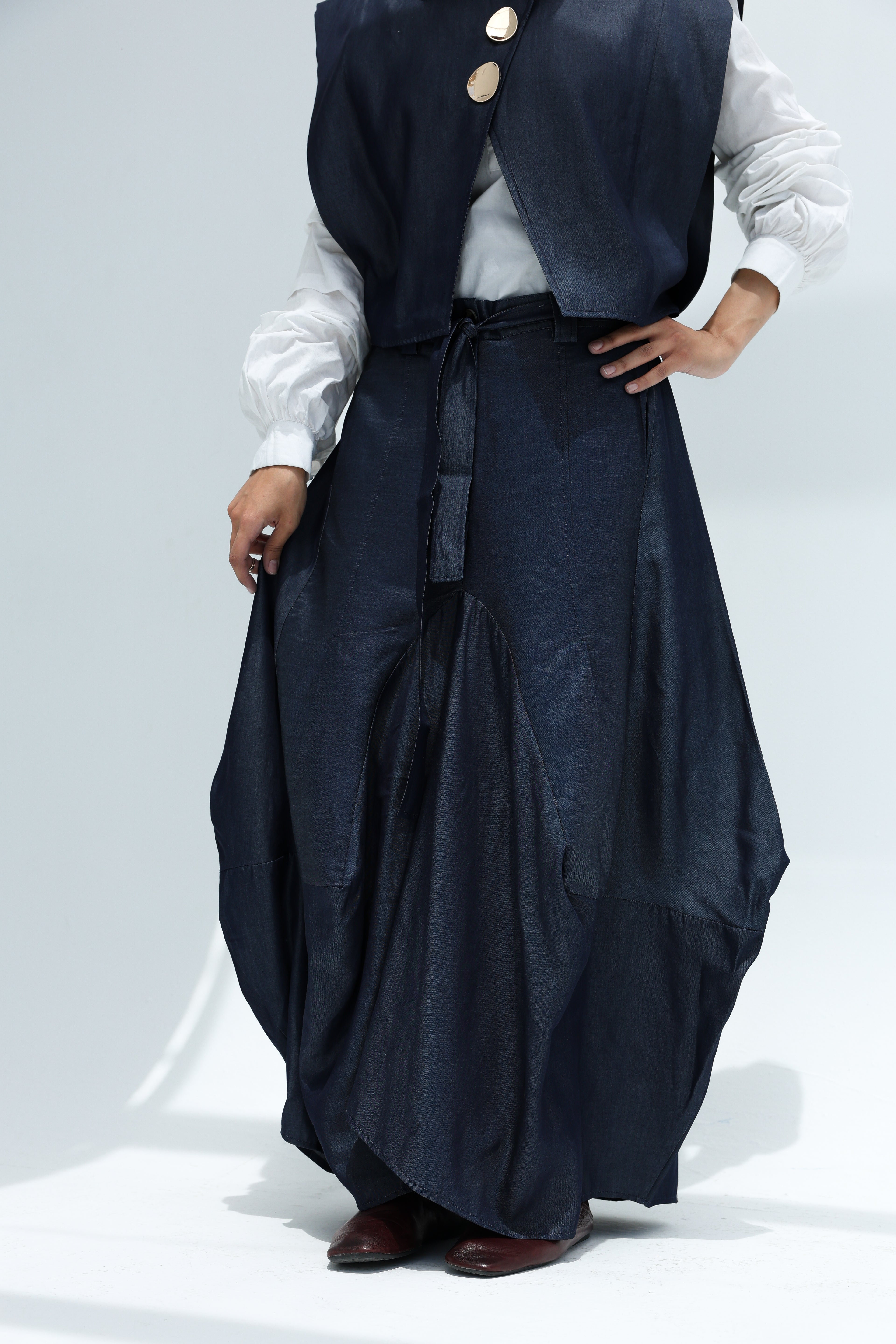 Light jeans skirt