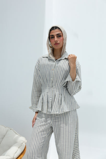 Blue linen set