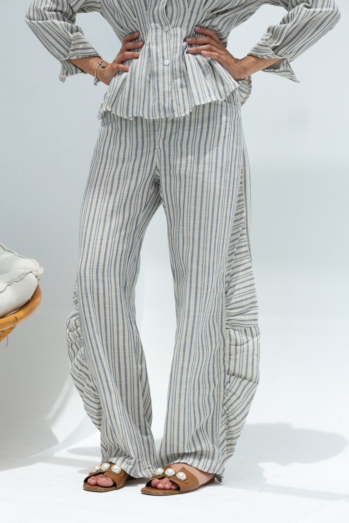 Blue linen set