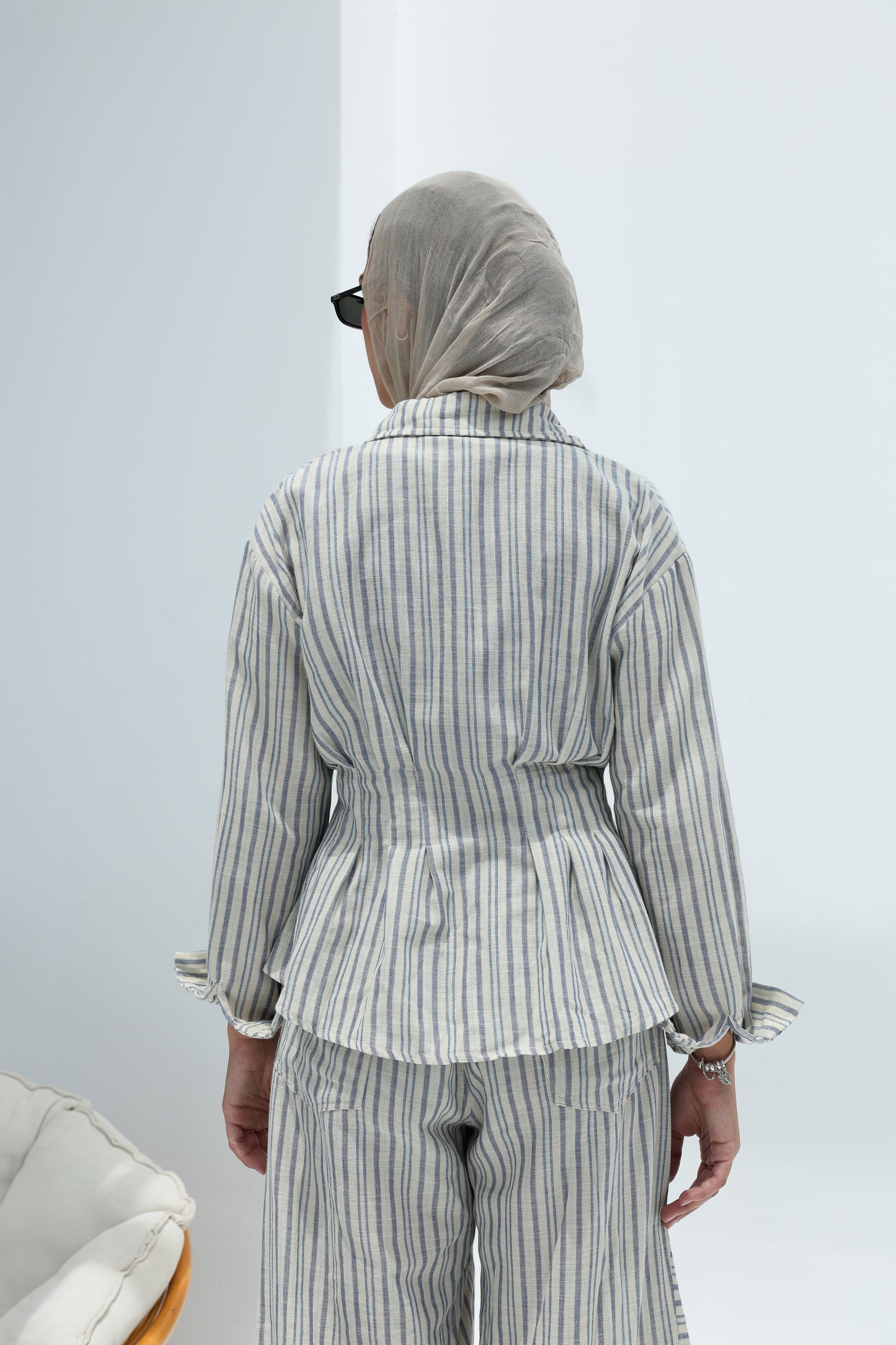 Blue linen set