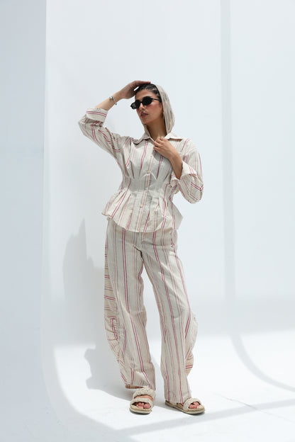 Red linen set