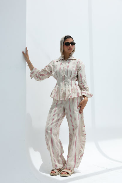 Red linen set