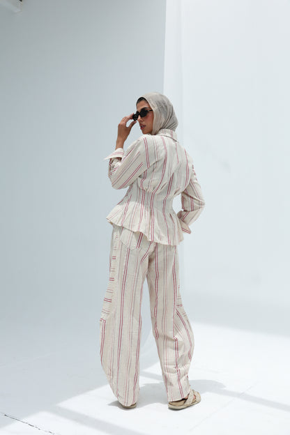 Red linen set