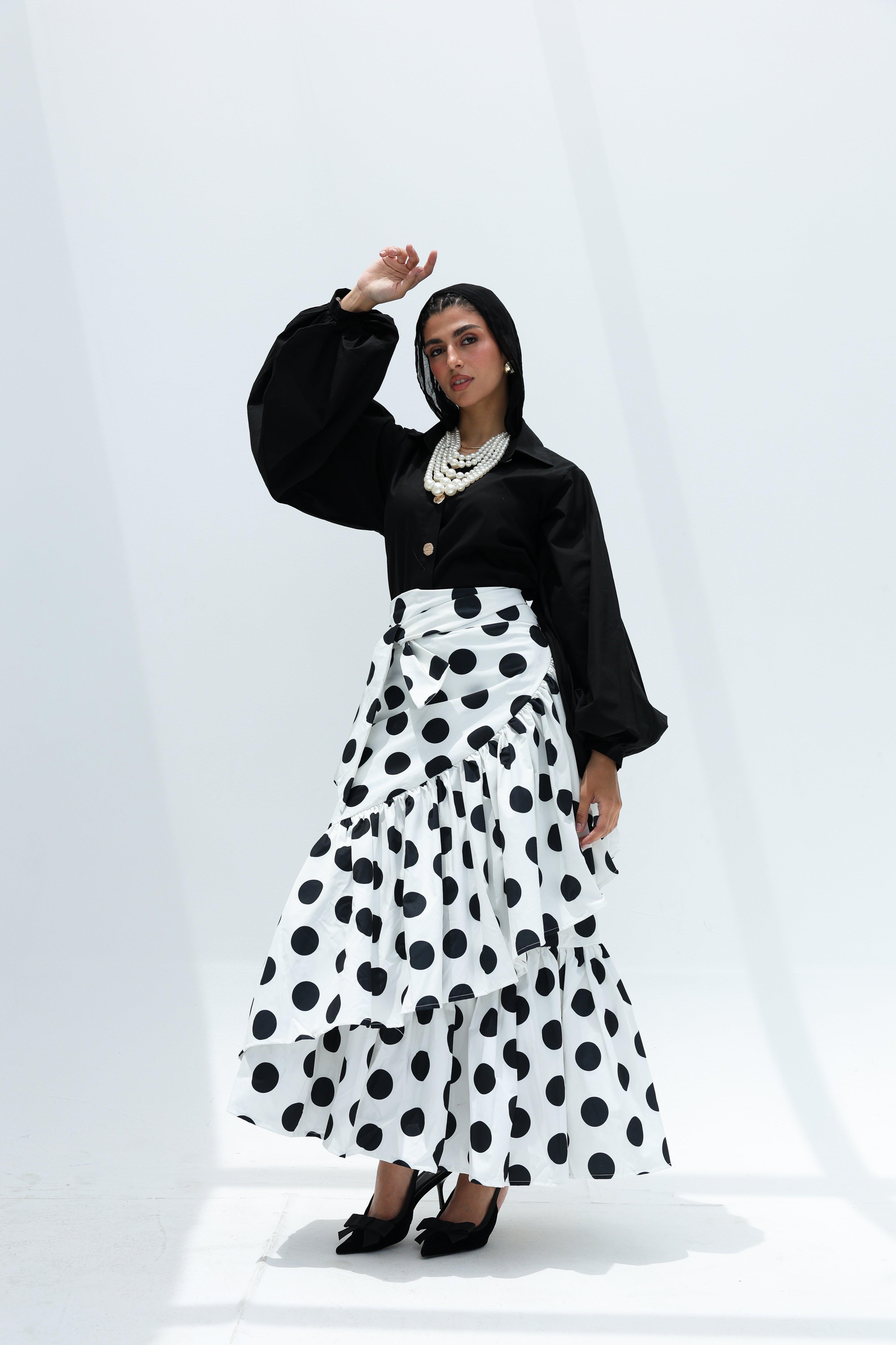 Wrapped skirt polka dot