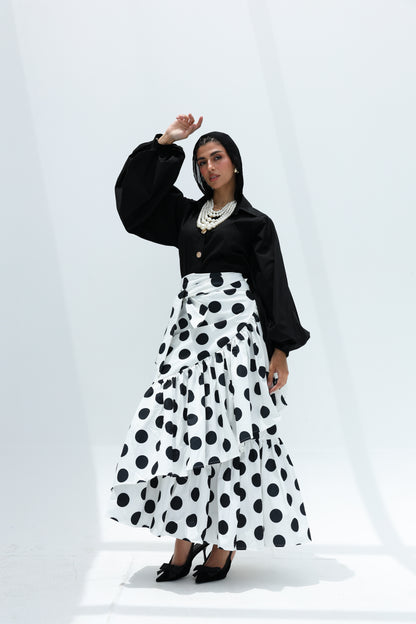 Wrapped skirt polka dot