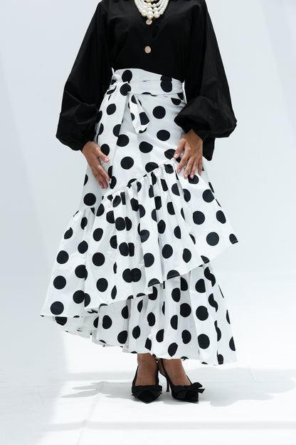 Wrapped skirt polka dot