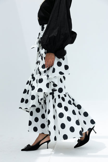 Wrapped skirt polka dot