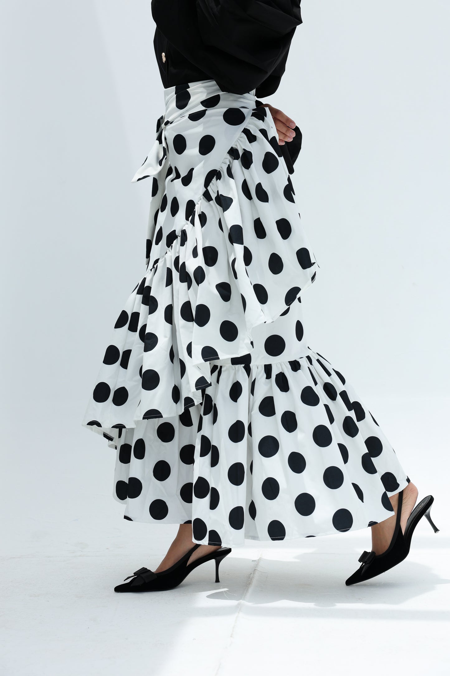 Wrapped skirt polka dot