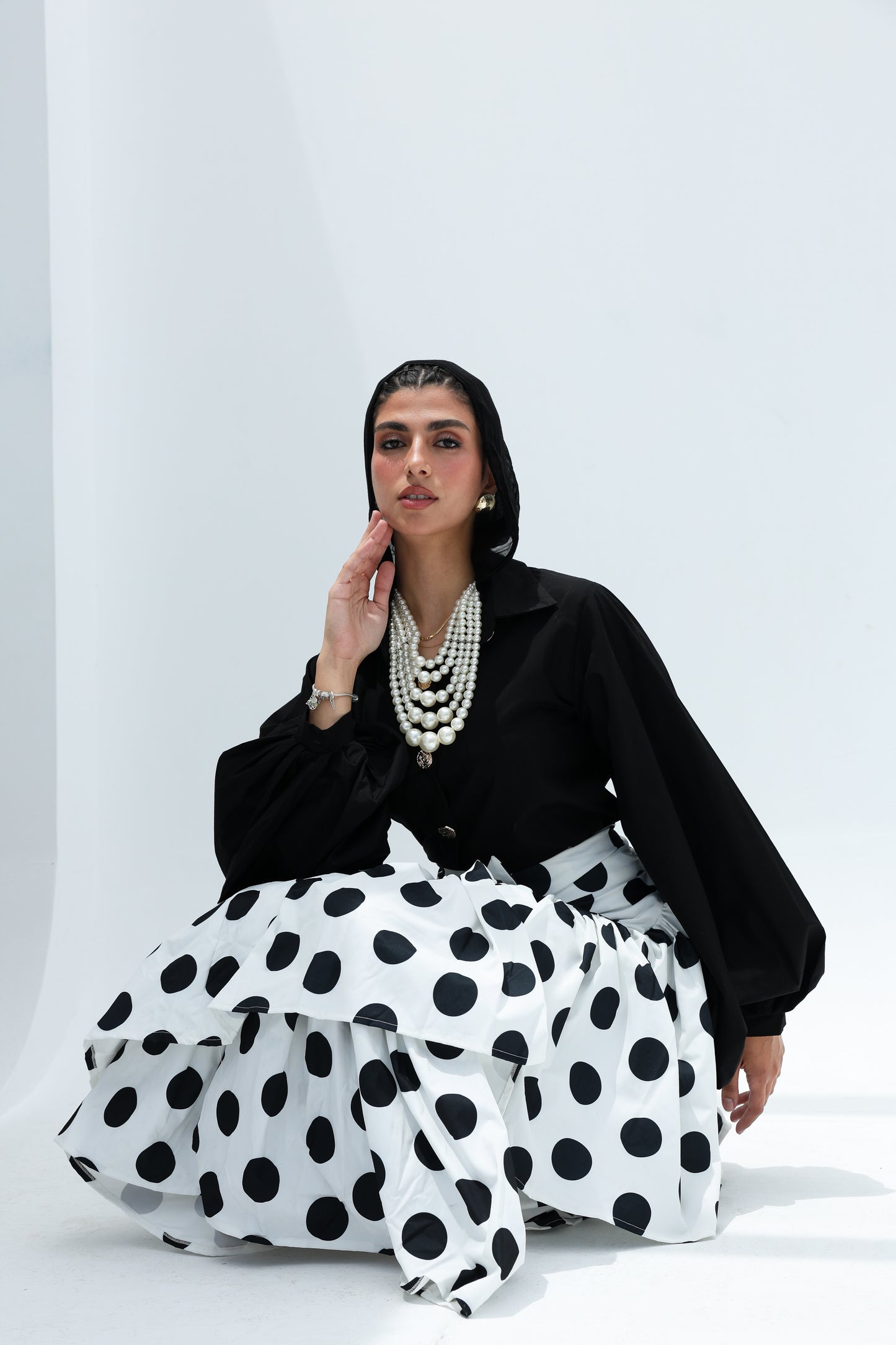 Wrapped skirt polka dot