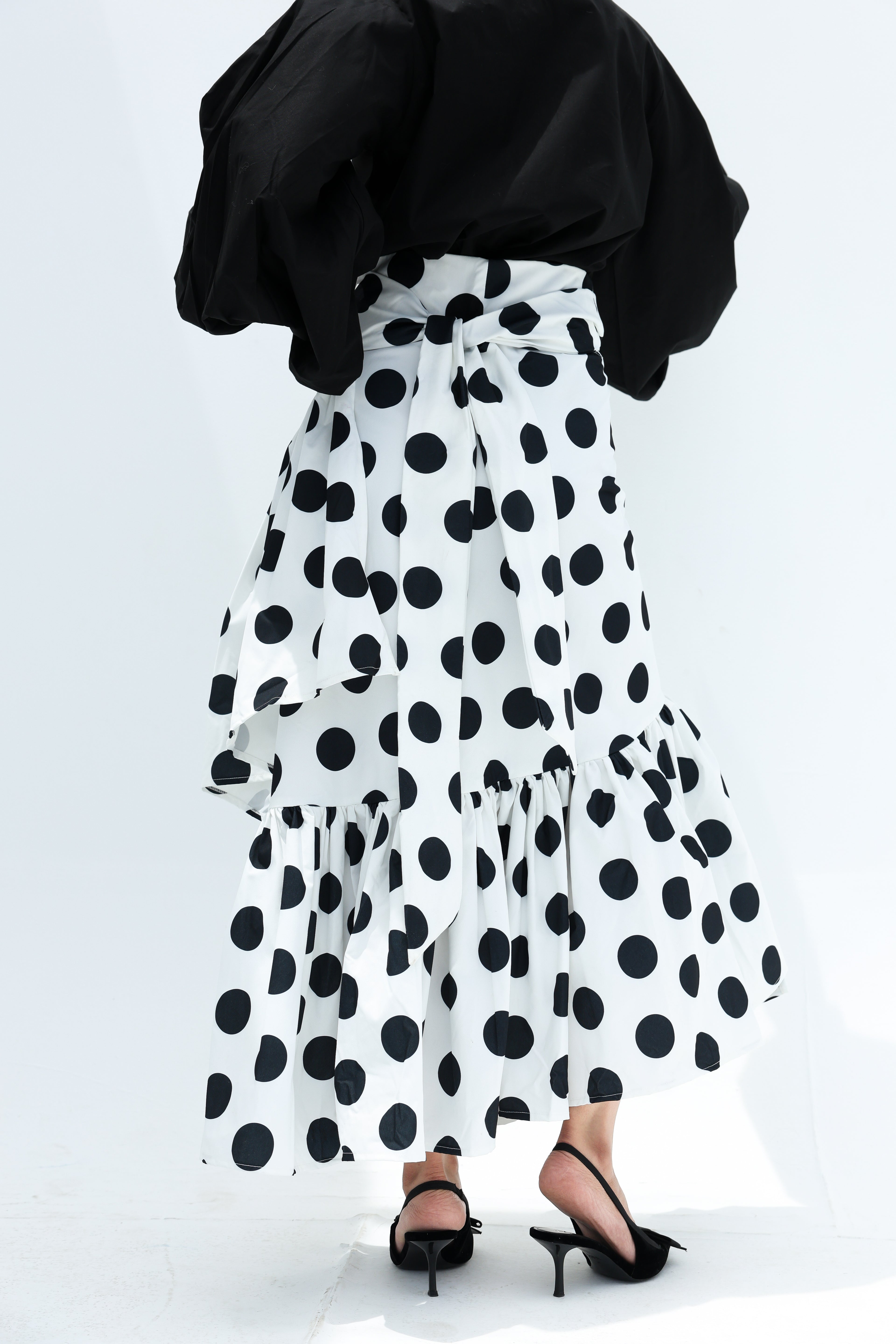 Wrapped skirt polka dot