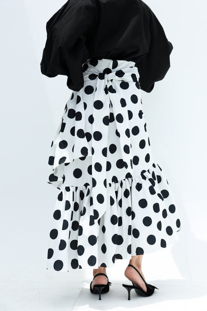 Wrapped skirt polka dot