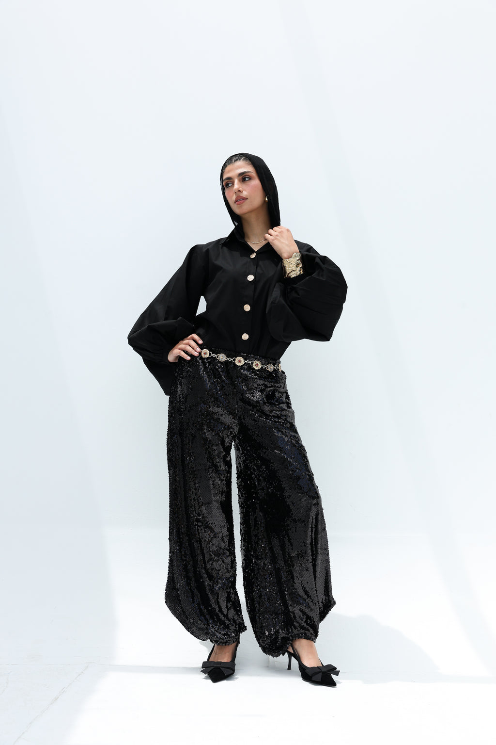 Black ballon shirt