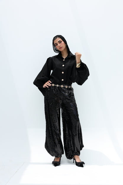 Black ballon shirt