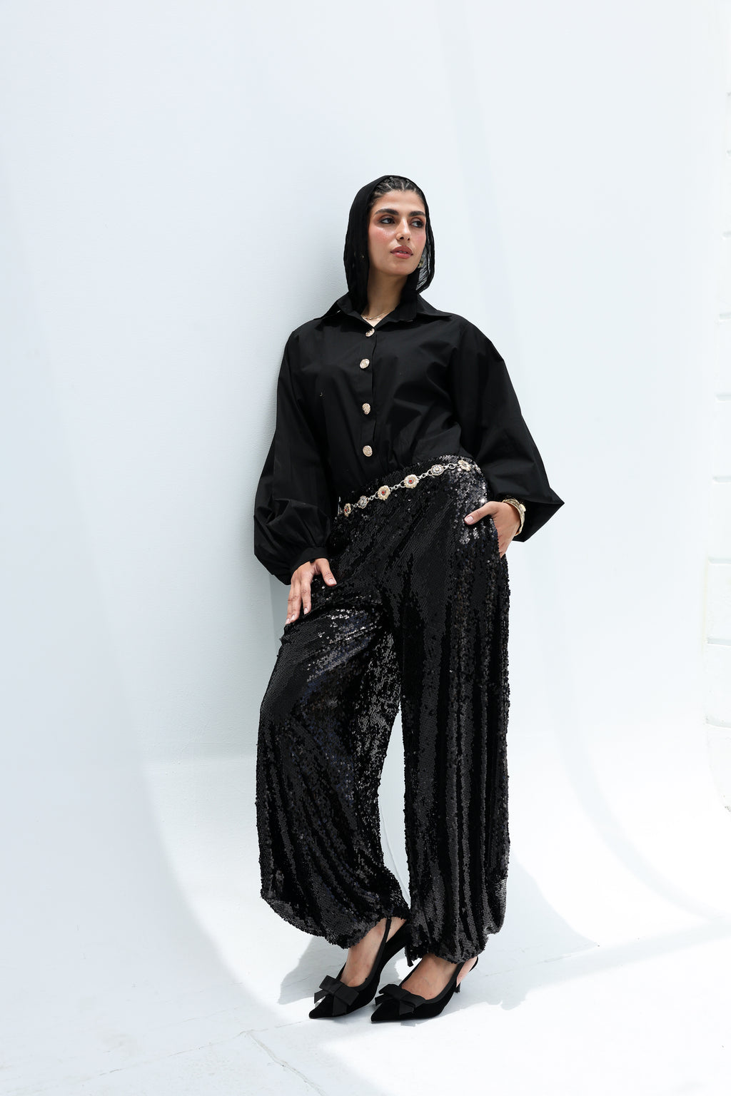 Sequin Ballon Trousers