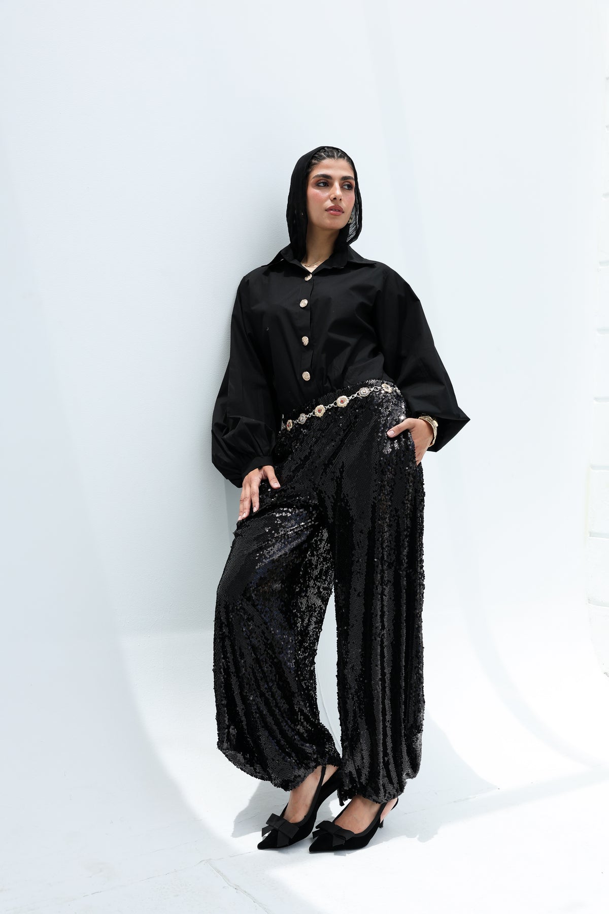Sequin Ballon Trousers