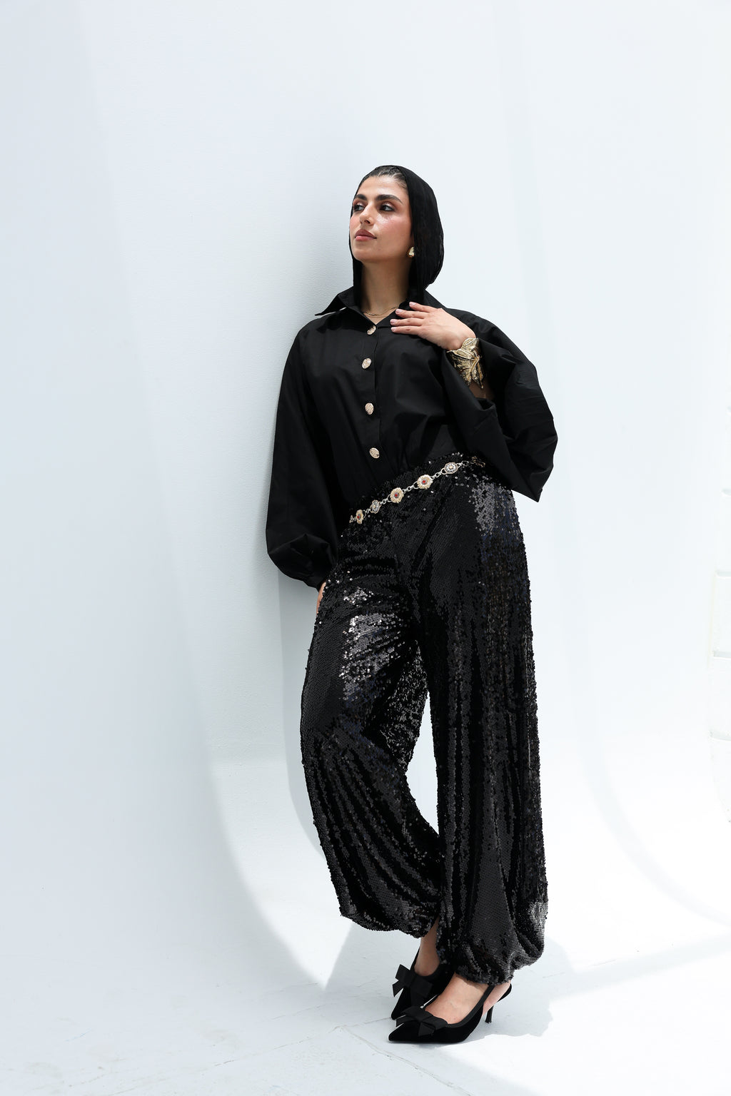 Sequin Ballon Trousers