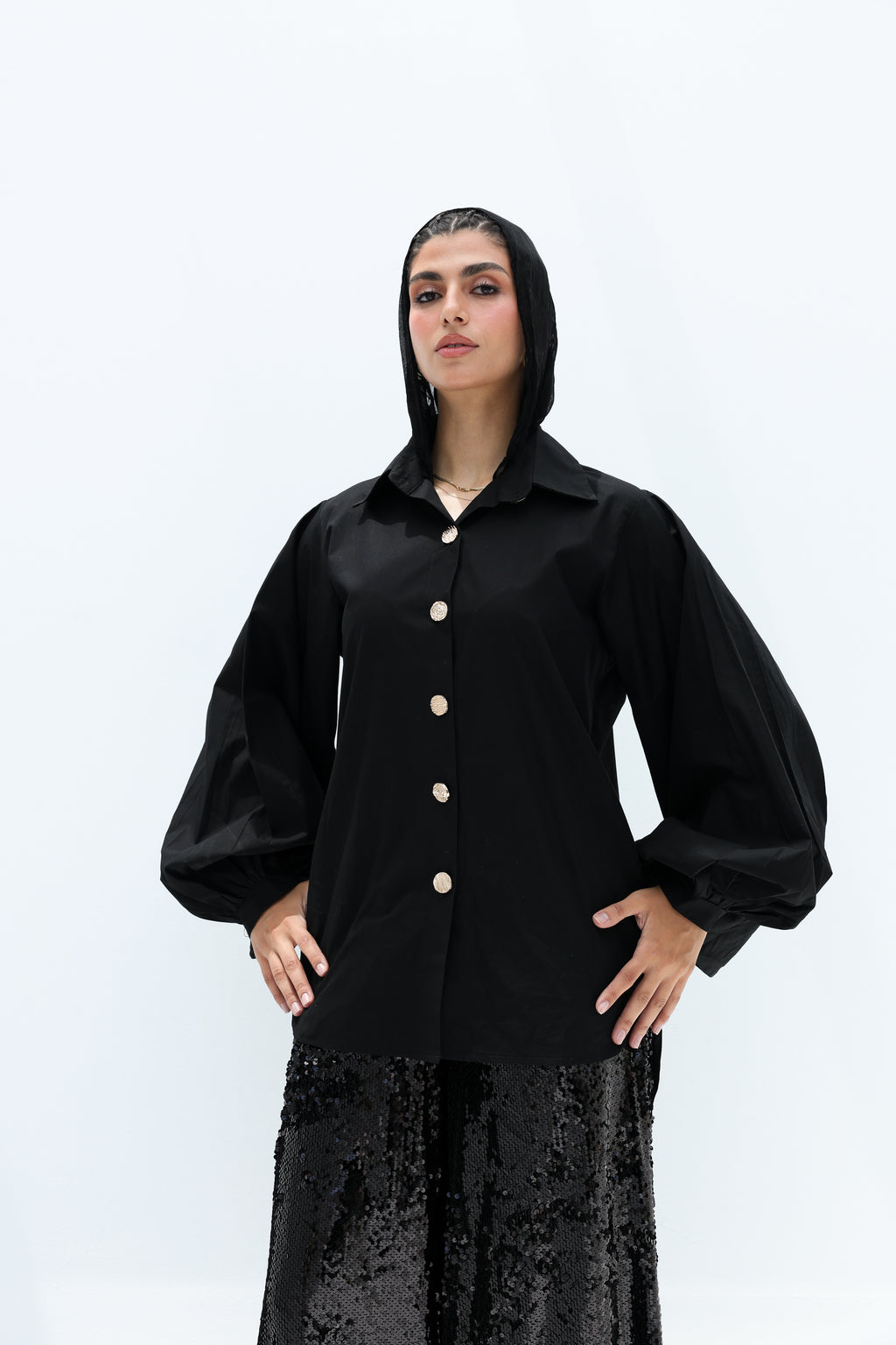 Black ballon shirt