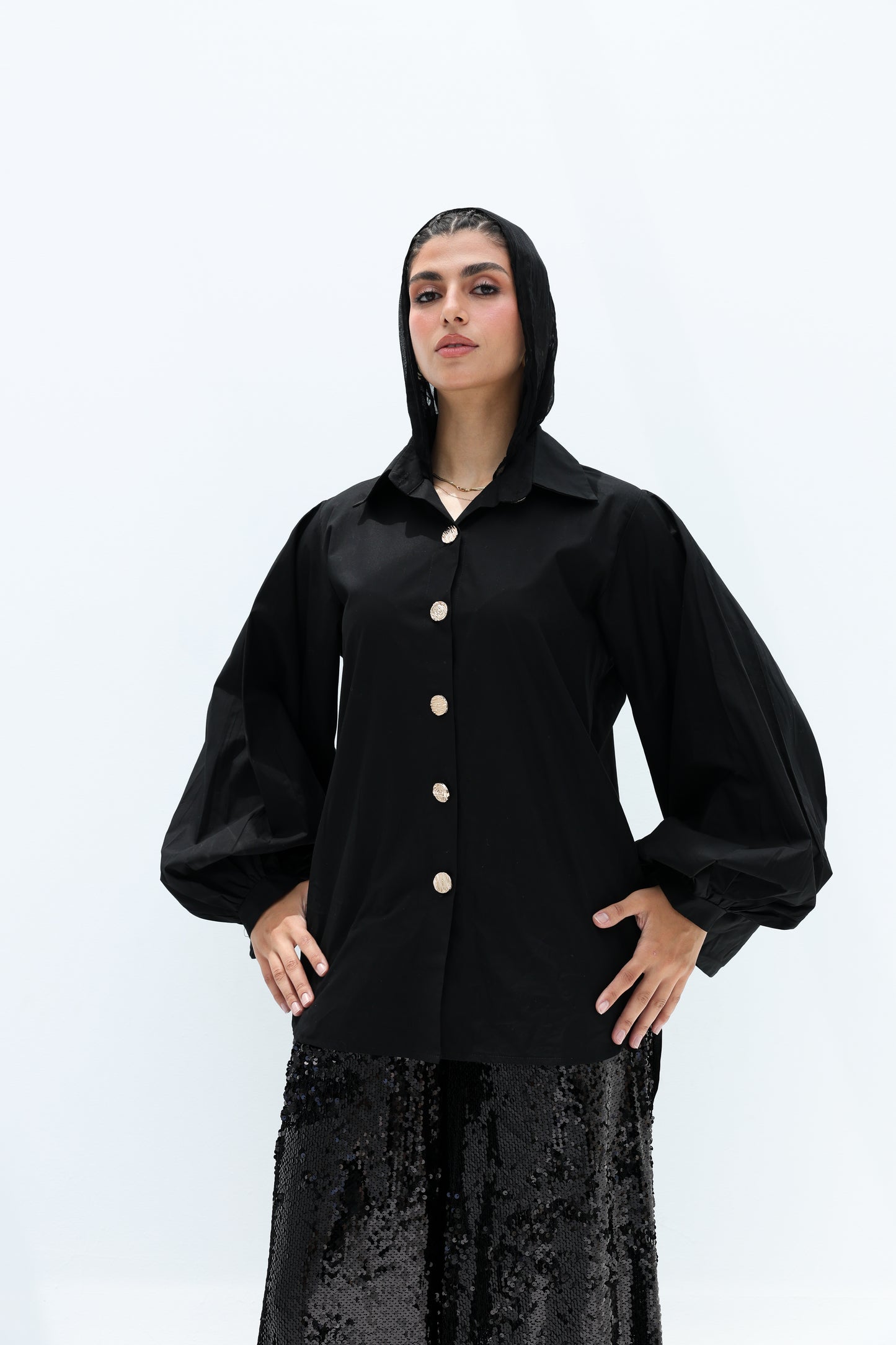Black ballon shirt