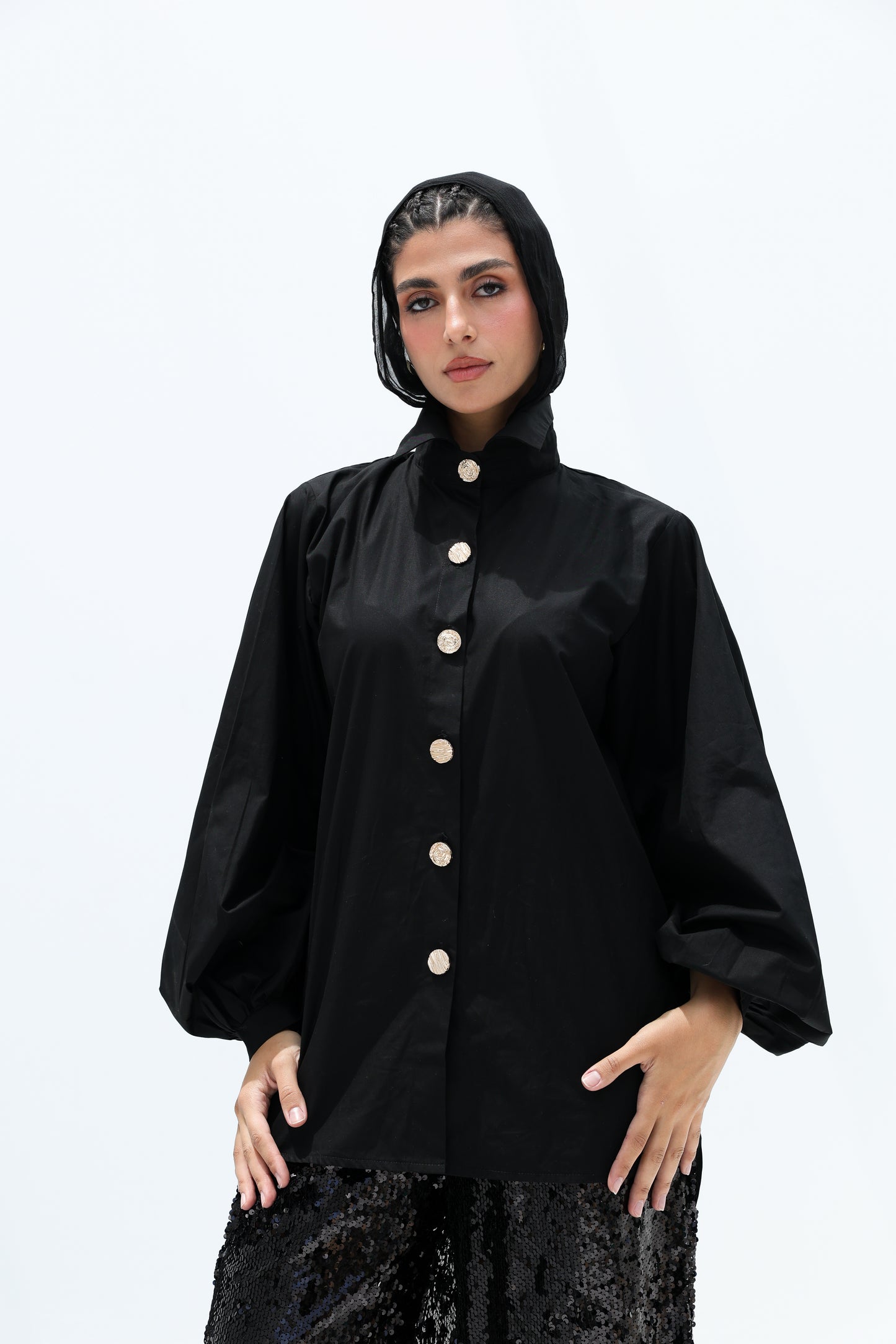 Black ballon shirt