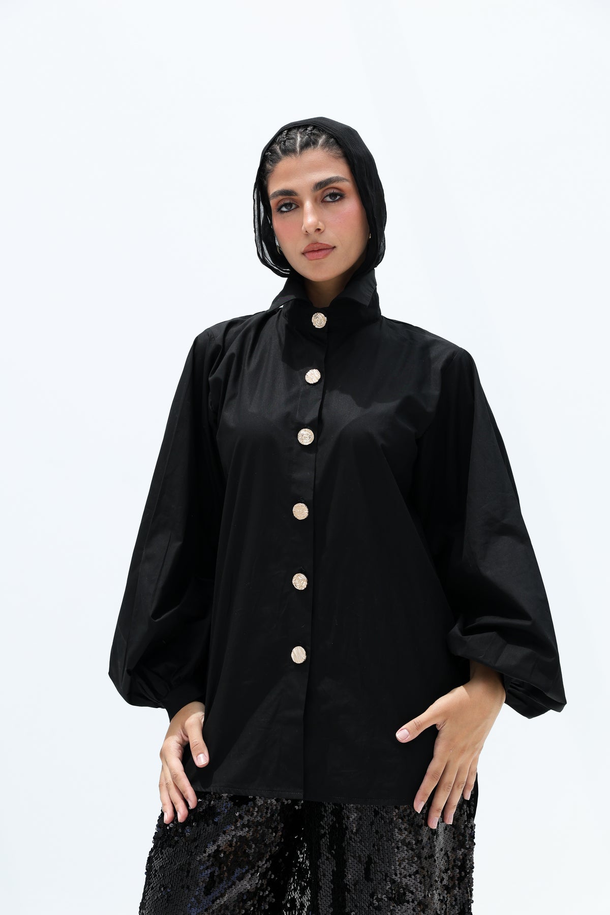 Black ballon shirt