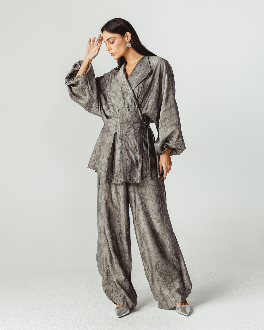 Pleated Set in Gray