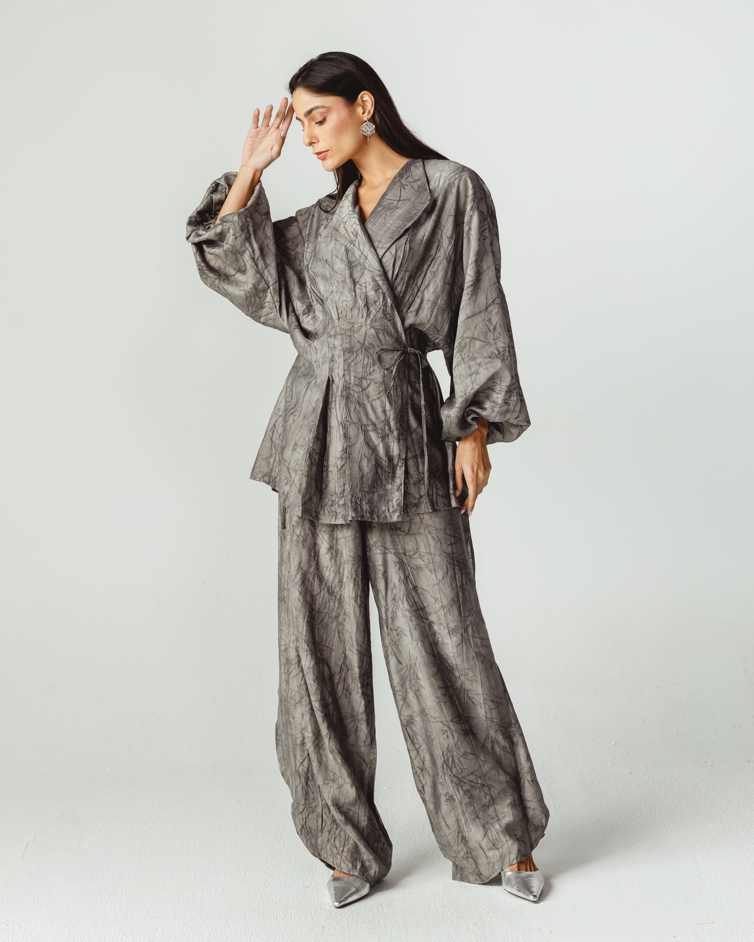 Pleated Set in Gray