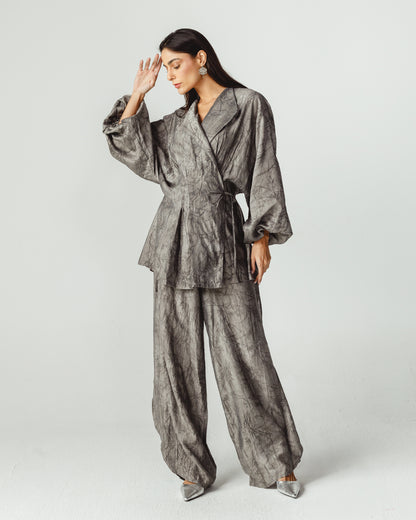Pleated Set in Gray