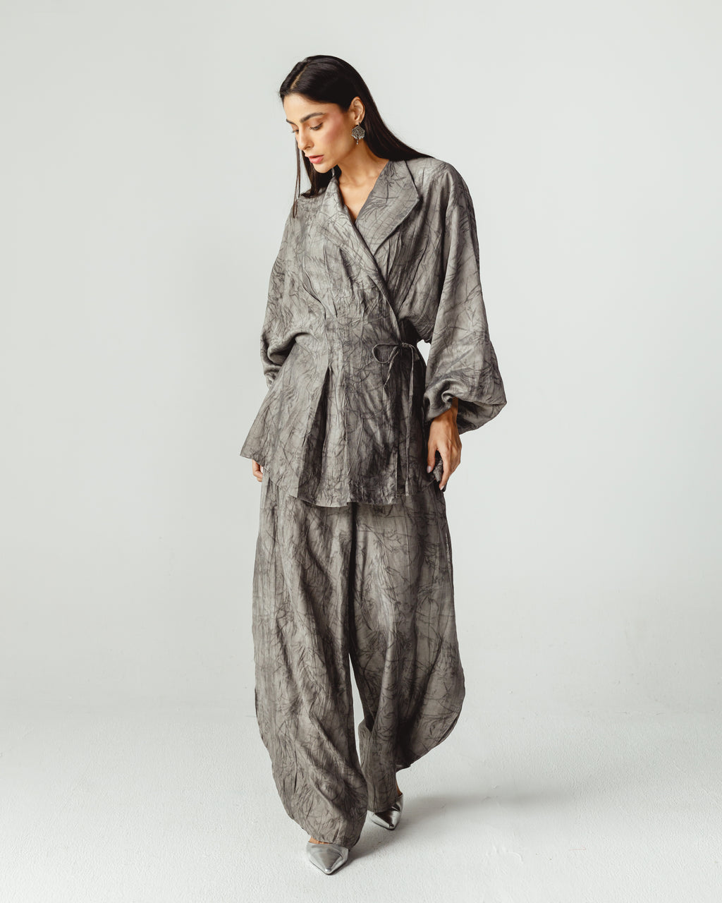 Pleated Set in Gray