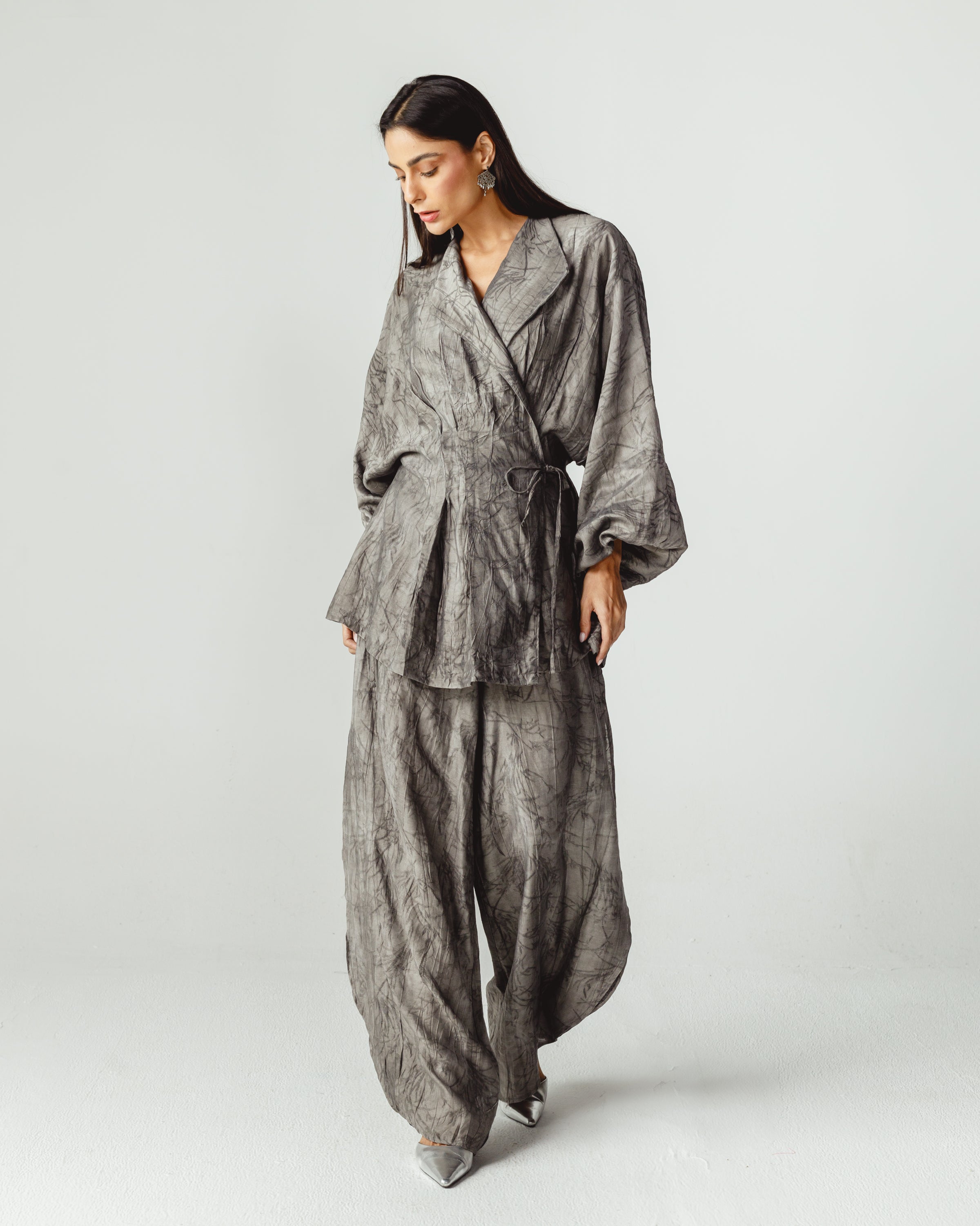 Pleated Set in Gray