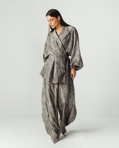 Pleated Set in Gray