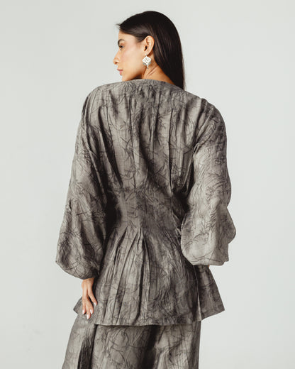 Pleated Set in Gray