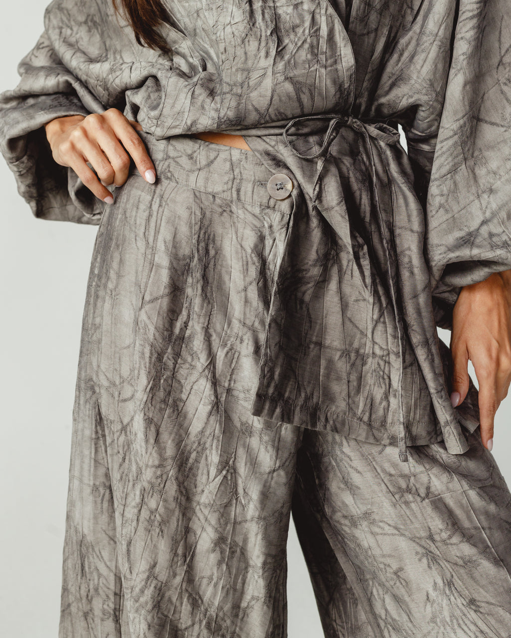 Pleated Set in Gray