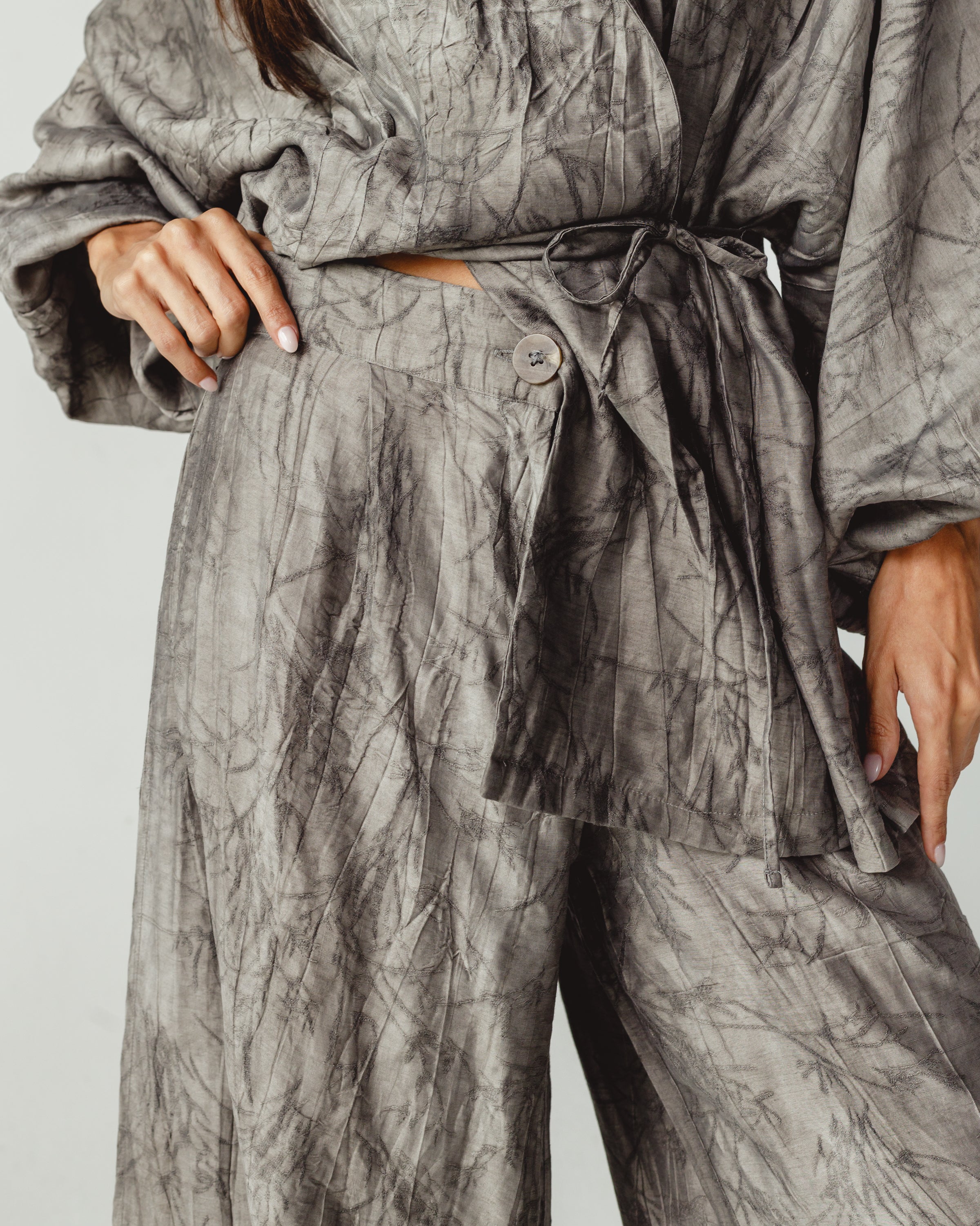 Pleated Set in Gray