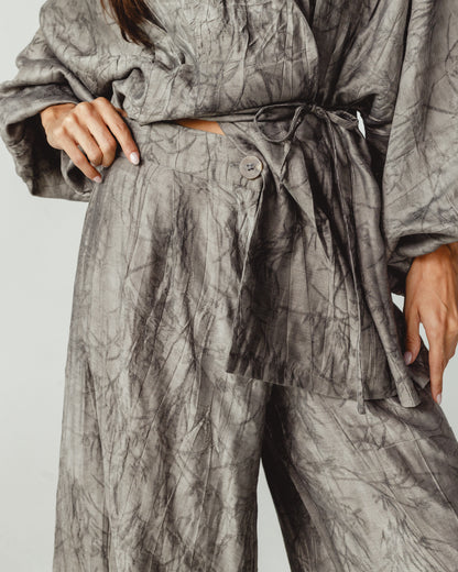 Pleated Set in Gray
