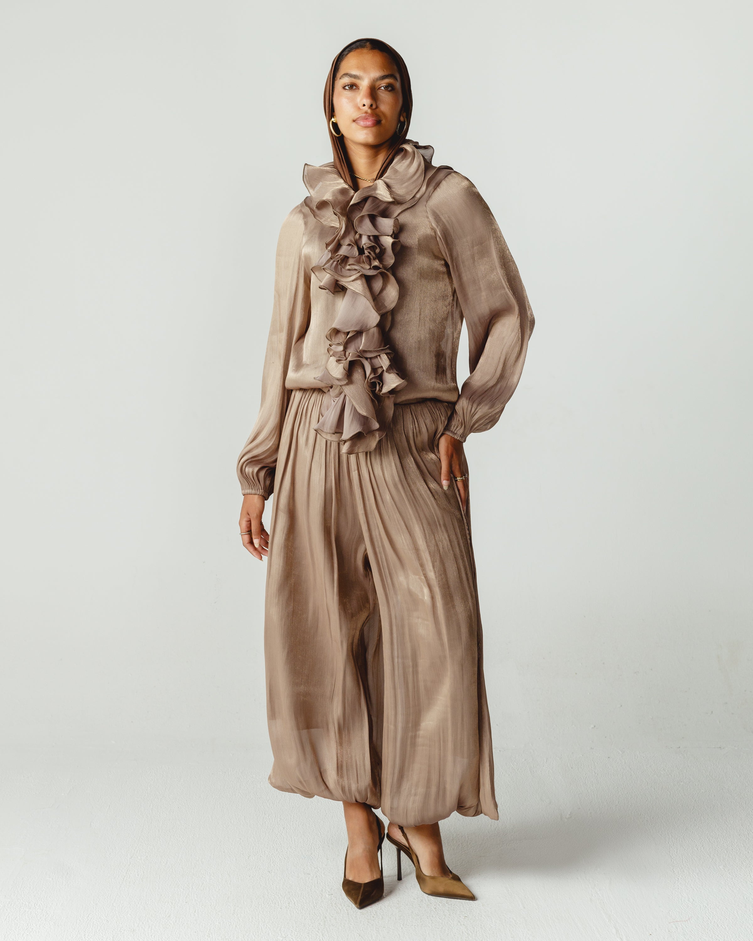 Ruffles Set in Dark Cafee