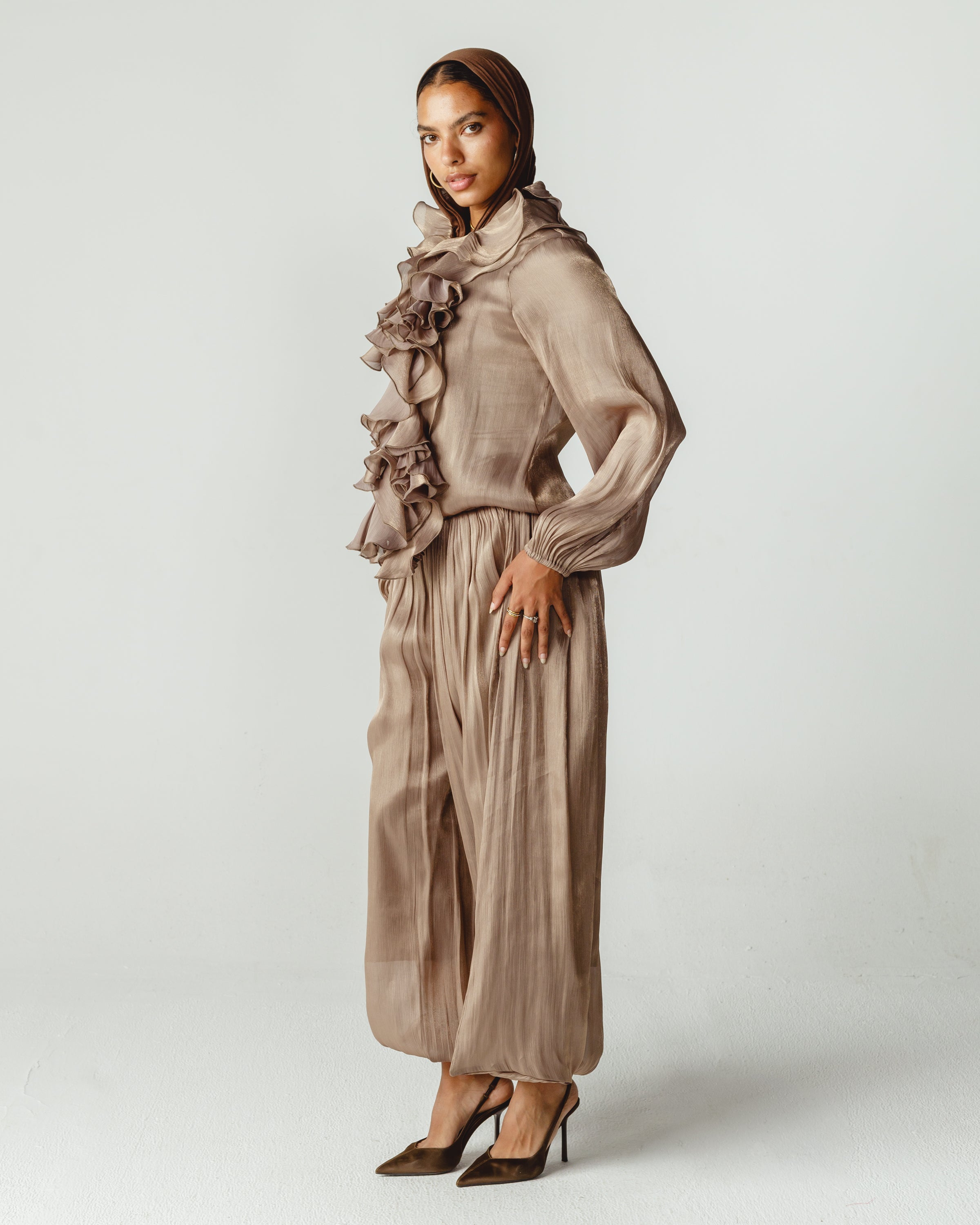 Ruffles Set in Dark Cafee