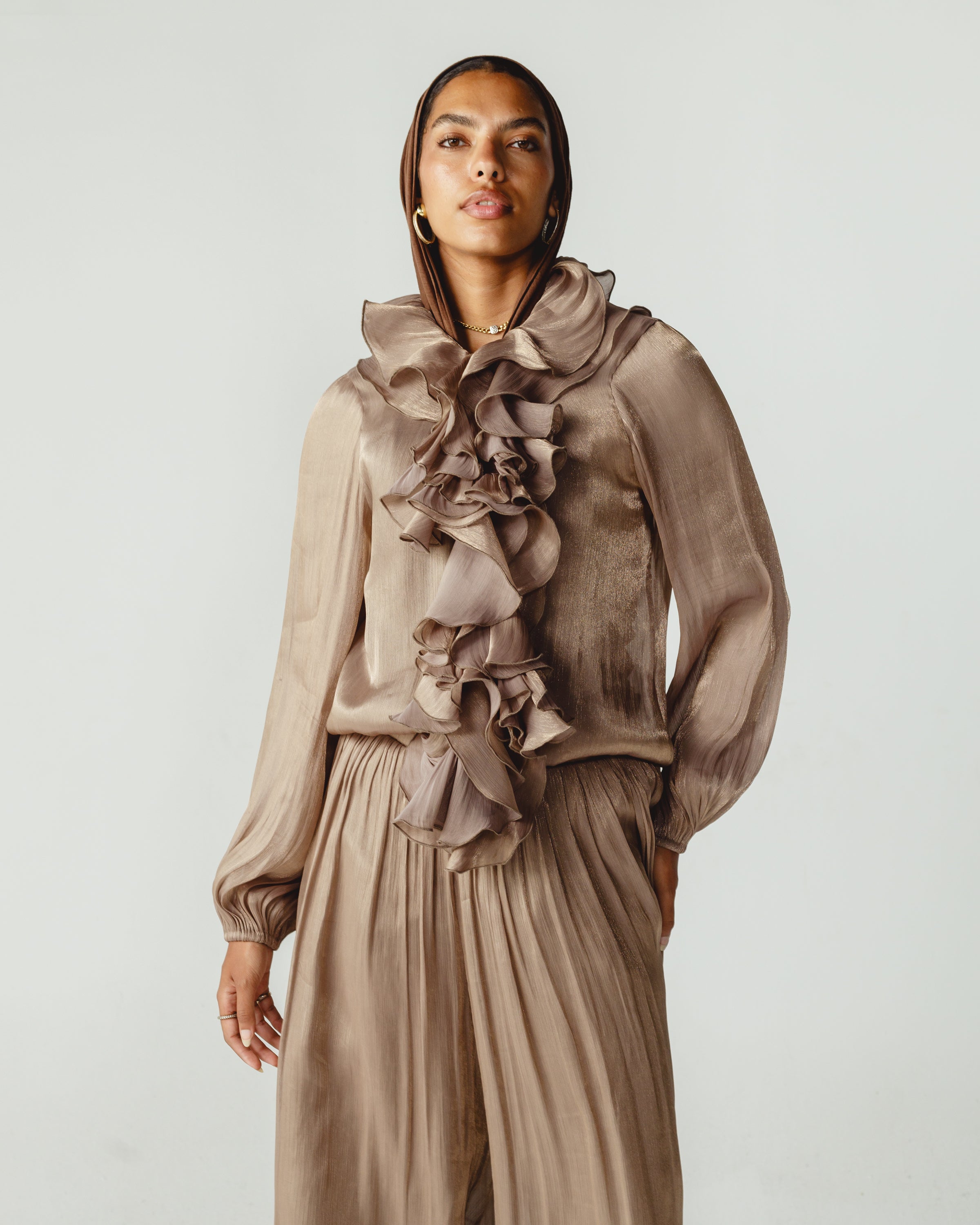 Ruffles Set in Dark Cafee
