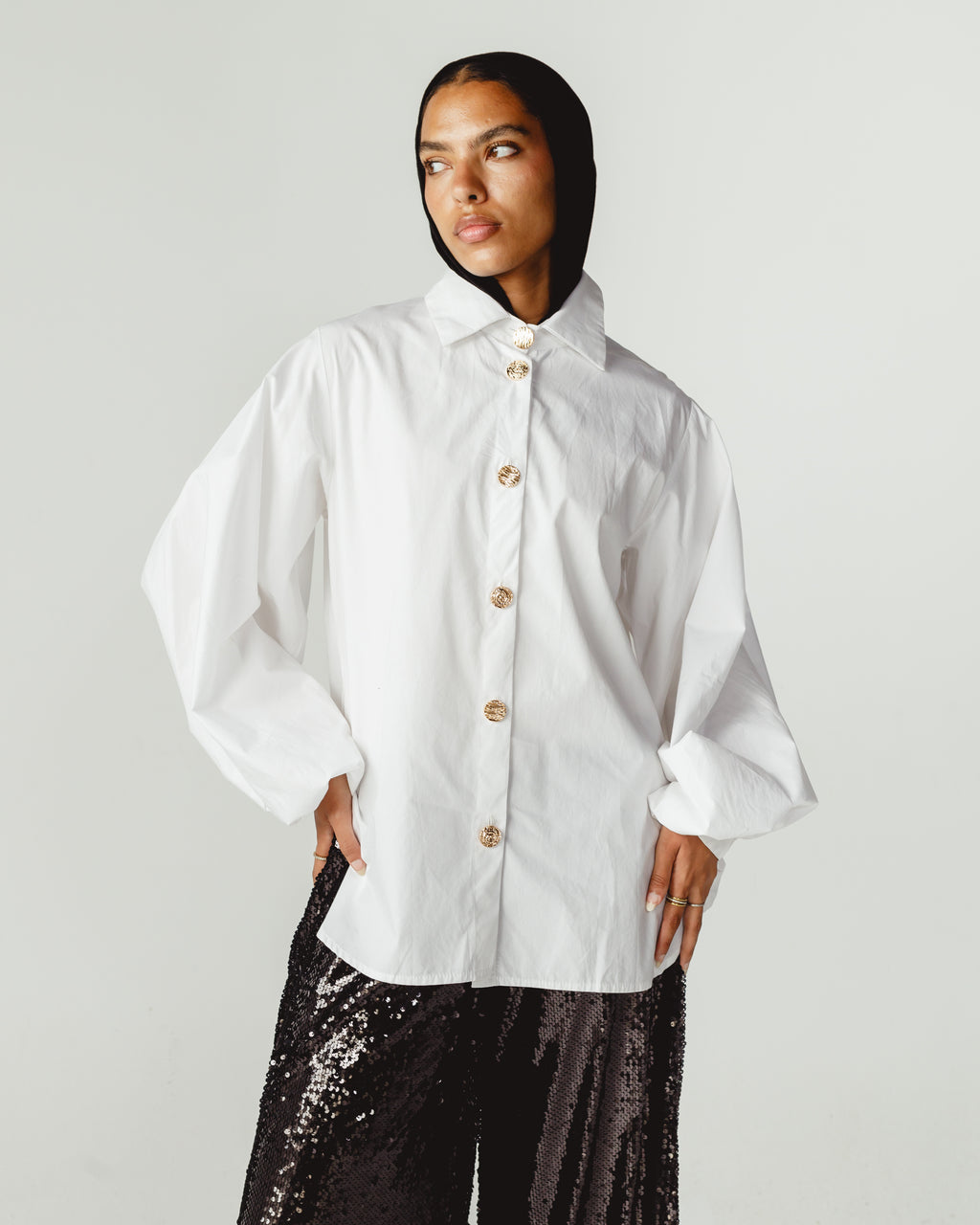 White Ballon Shirt