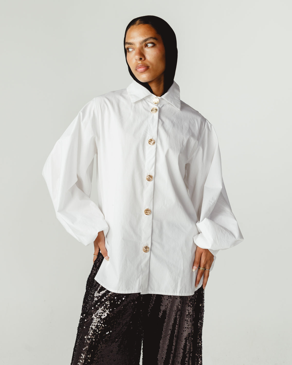 White Ballon Shirt
