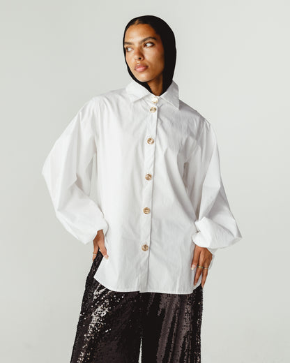 White Ballon Shirt