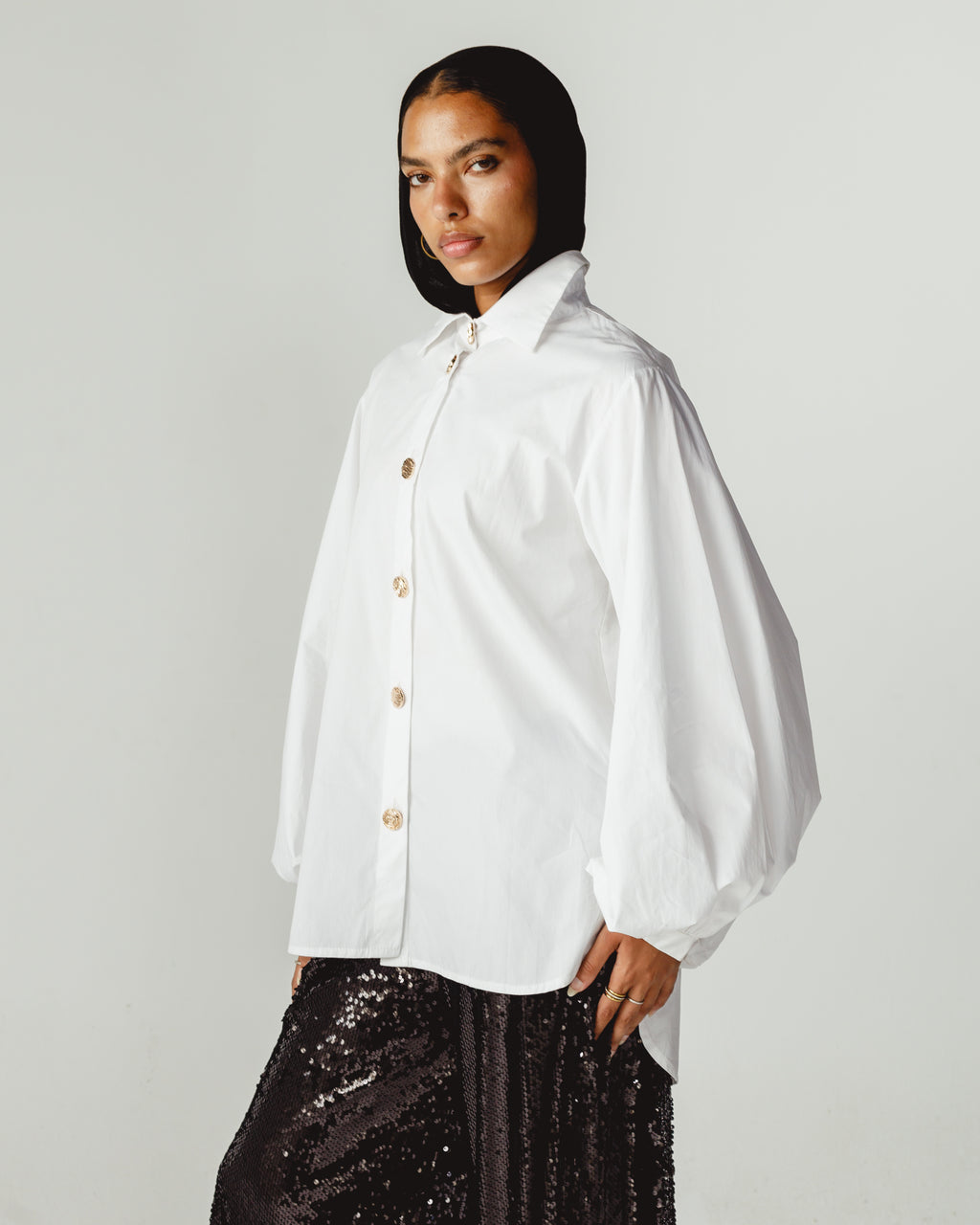 White Ballon Shirt