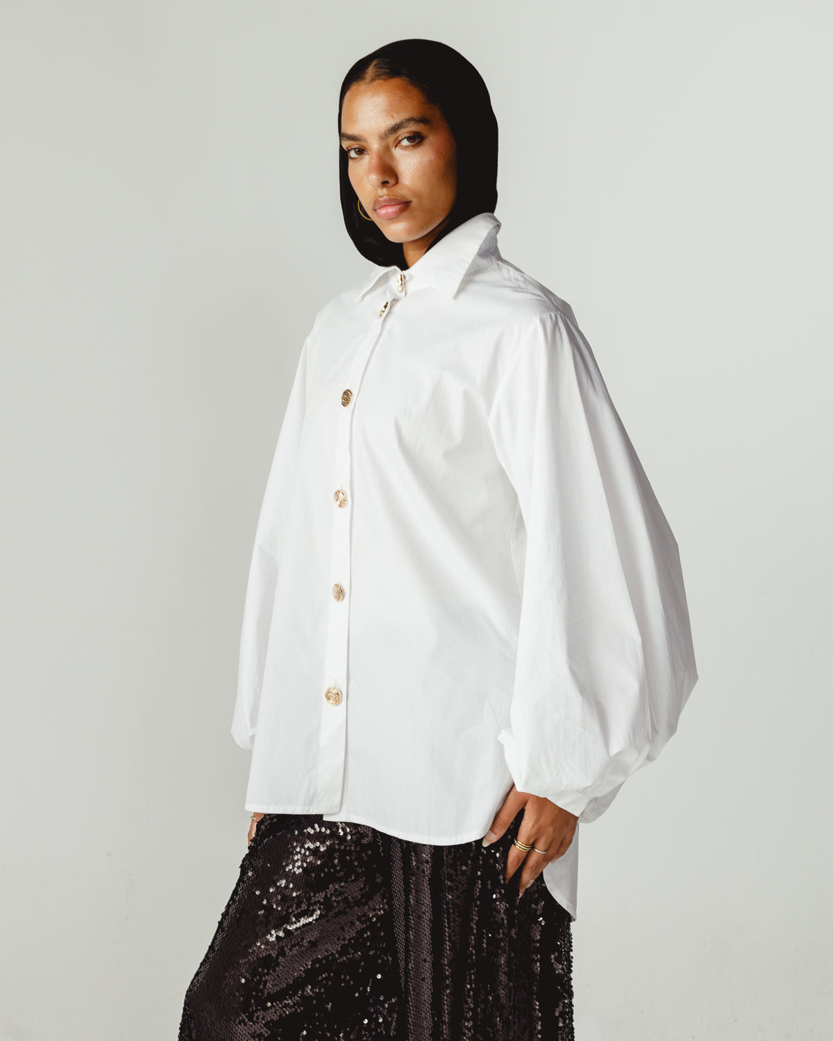 White Ballon Shirt