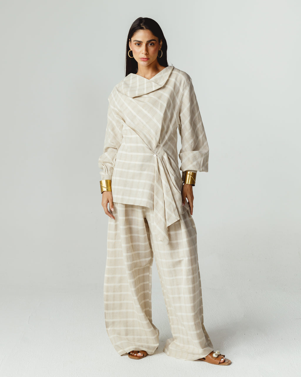 Checked Pleated Set